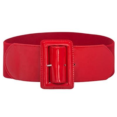 Pin Women Buckle Fabric Elastic Belt Vintage Leather Buckle Belt Cinch