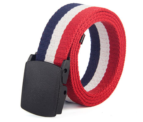 Outdoor Leisure 110cm Plastic Buckle Nylon Belt 3.8cm Wide White Cotton Belt