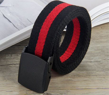 Outdoor Leisure 110cm Plastic Buckle Nylon Belt 3.8cm Wide White Cotton Belt