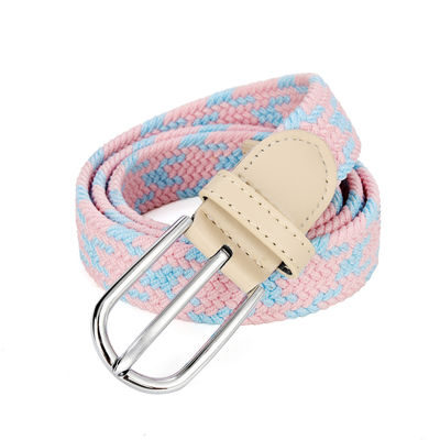 PU Alloy Buckle Stretch Elastic Belt Waist 3.5cm Polyester Cotton