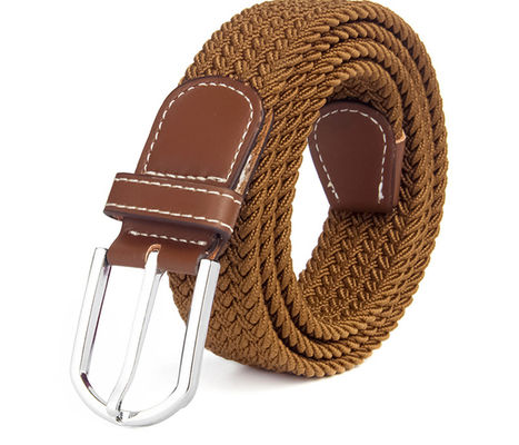 Fashionable No Buckle Elastic Braided Belt Woven Mens Zinc Weave