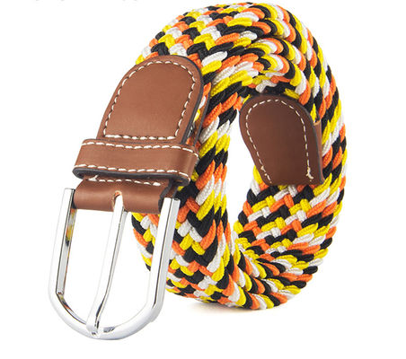 Fashionable No Buckle Elastic Braided Belt Woven Mens Zinc Weave
