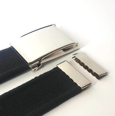 Metal Buckle Fabric Web Belt 3.8cm Canvas Waist Strap Belt 100cm Length