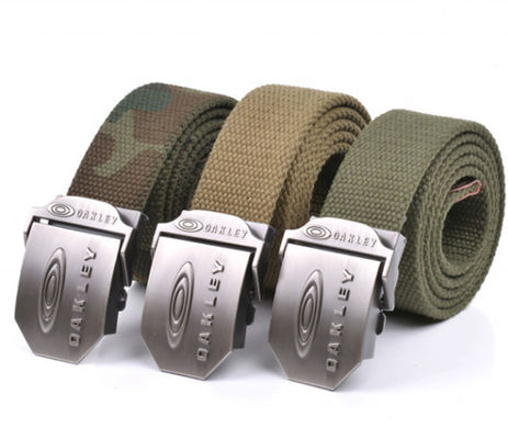 Metal Buckle Fabric Web Belt 3.8cm Canvas Waist Strap Belt 100cm Length