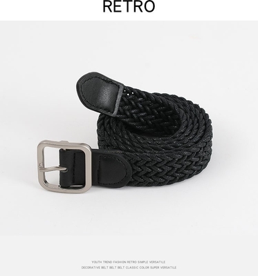 3.5cm Fabric Leather Web Belt Needle Alloy Buckle Belt