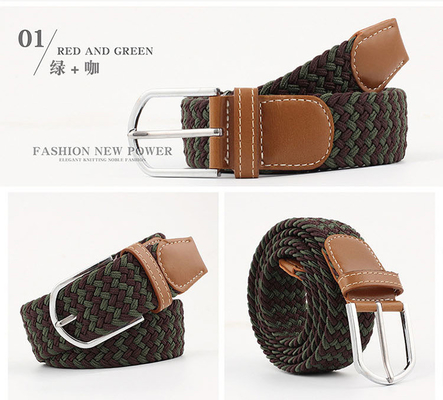 alloy 3.5cm Fabric Web Belt Leather Needle Buckle Belt