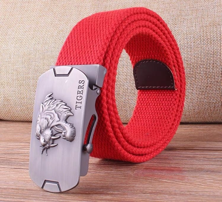 Fashion Soft Fabric Women Web Belt Flexible 100cm 105cm Prong Buckle