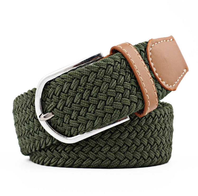 Extra Long 3.3cm Stretch Woven Belt Elastic Mens 120cm Pin Buckle