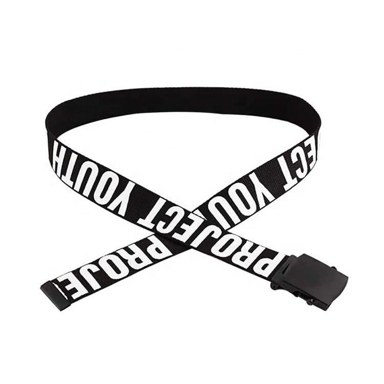 Colorful 130cm Length Flip Top Belt 3.8cm Width Canvas Belt Fabric