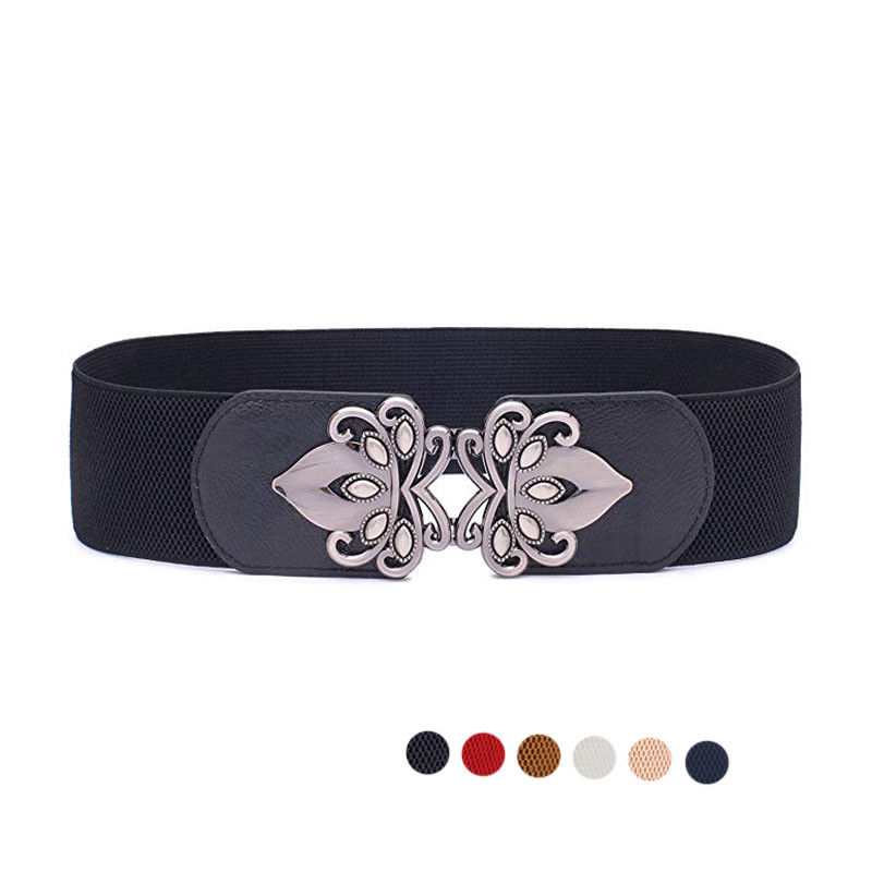 Alloy Buckle Women Elastic Belts 100cm Invisible Waist Belt