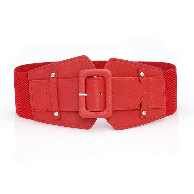 7.5cm Wide Women Elastic Belts 78cm Buckle Free Elastic Waist Belt