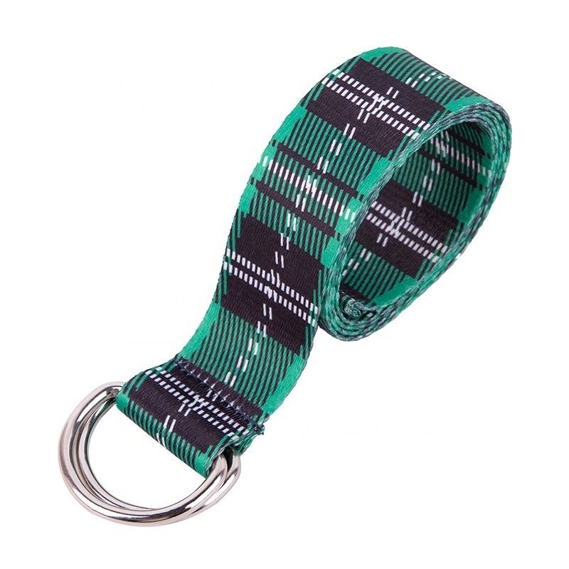 Women Double Loop Belt D Ring Buckle Fabric Web Polyester Fiber