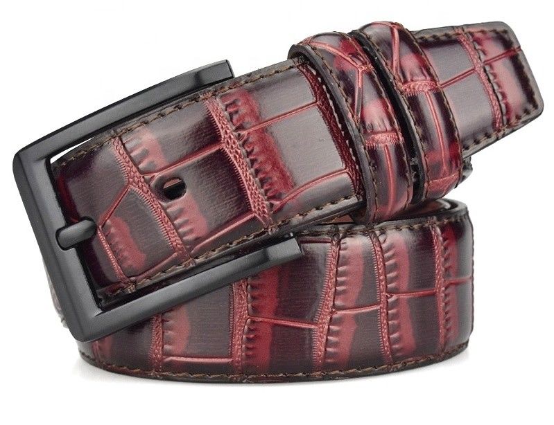 Flat Neutral Pu Leather Belts 110cm Zinc Alloy Belt Buckle Men