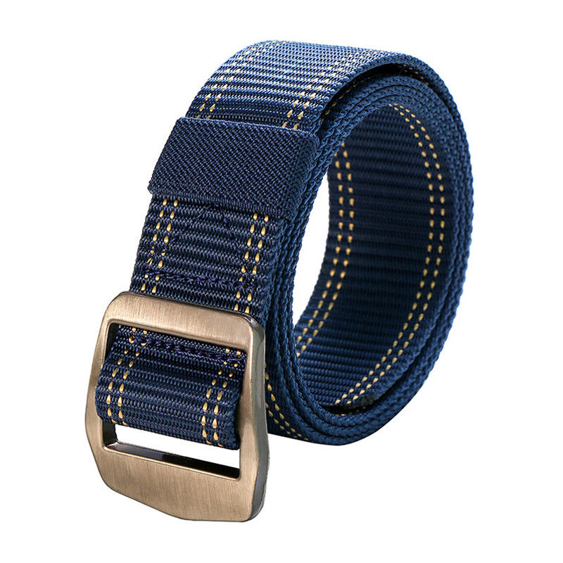 Unisex Male Cotton Canvas Belt 5.0cm Buckle Elastic Fabric Belt