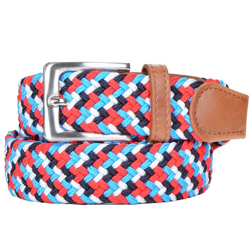 Stretch Unisex Fabric Elastic Belt 105cm Mens Braided Belts For Jeans