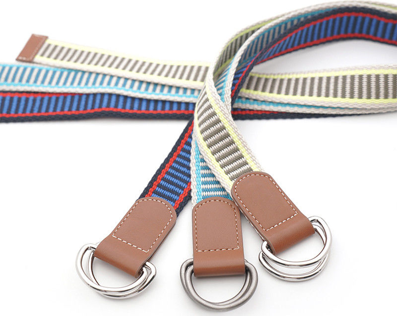 Printed Logo 88cm Length D Buckle Belts Cotton Webbing 3.0CM