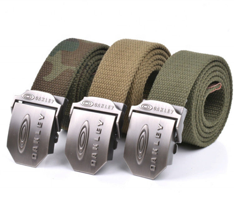Metal Buckle Fabric Web Belt 3.8cm Canvas Waist Strap Belt 100cm Length