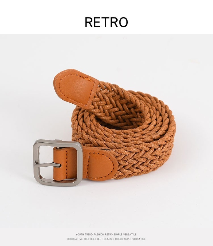 3.5cm Fabric Leather Web Belt Needle Alloy Buckle Belt